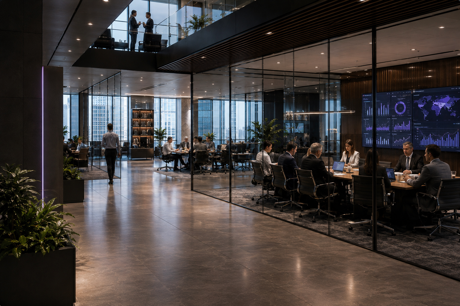 ISO 27001 governance in action — enterprise security leadership meeting